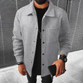 Solid color button front pocket jacket