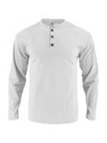 Casual Corduroy Crew Neck Long Sleeve T-Shirt