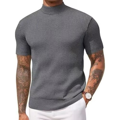 Men's turtleneck short-sleeved shirt