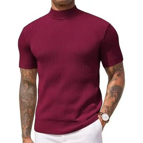 Men's turtleneck short-sleeved shirt