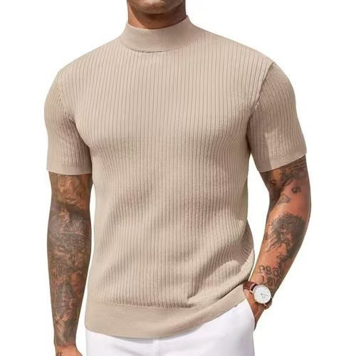 Men's turtleneck short-sleeved shirt