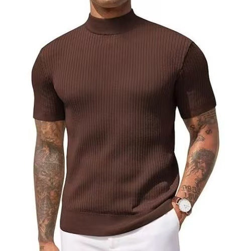 Men's turtleneck short-sleeved shirt