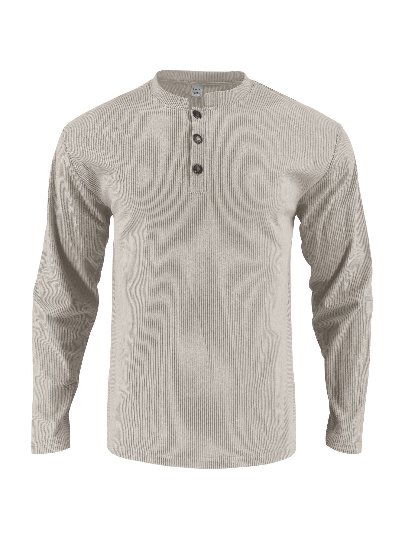 Casual Corduroy Crew Neck Long Sleeve T-Shirt