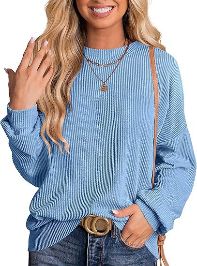 Women's long-sleeved ribbed knit top
