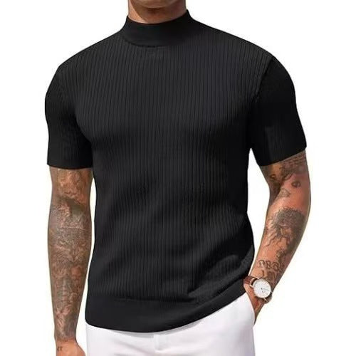 Men's turtleneck short-sleeved shirt