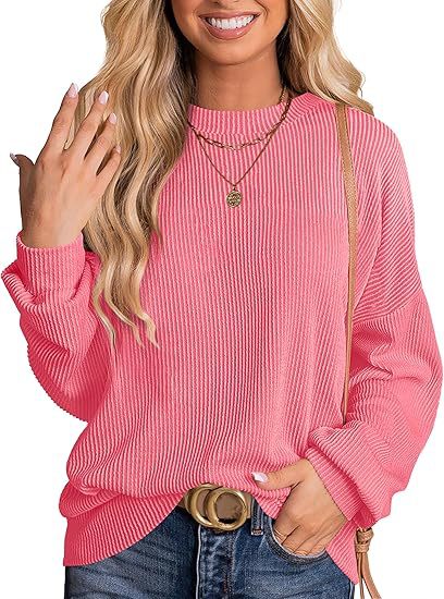 Women's long-sleeved ribbed knit top