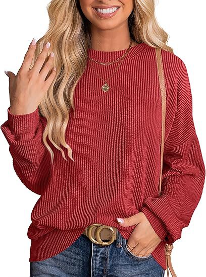 Women's long-sleeved ribbed knit top