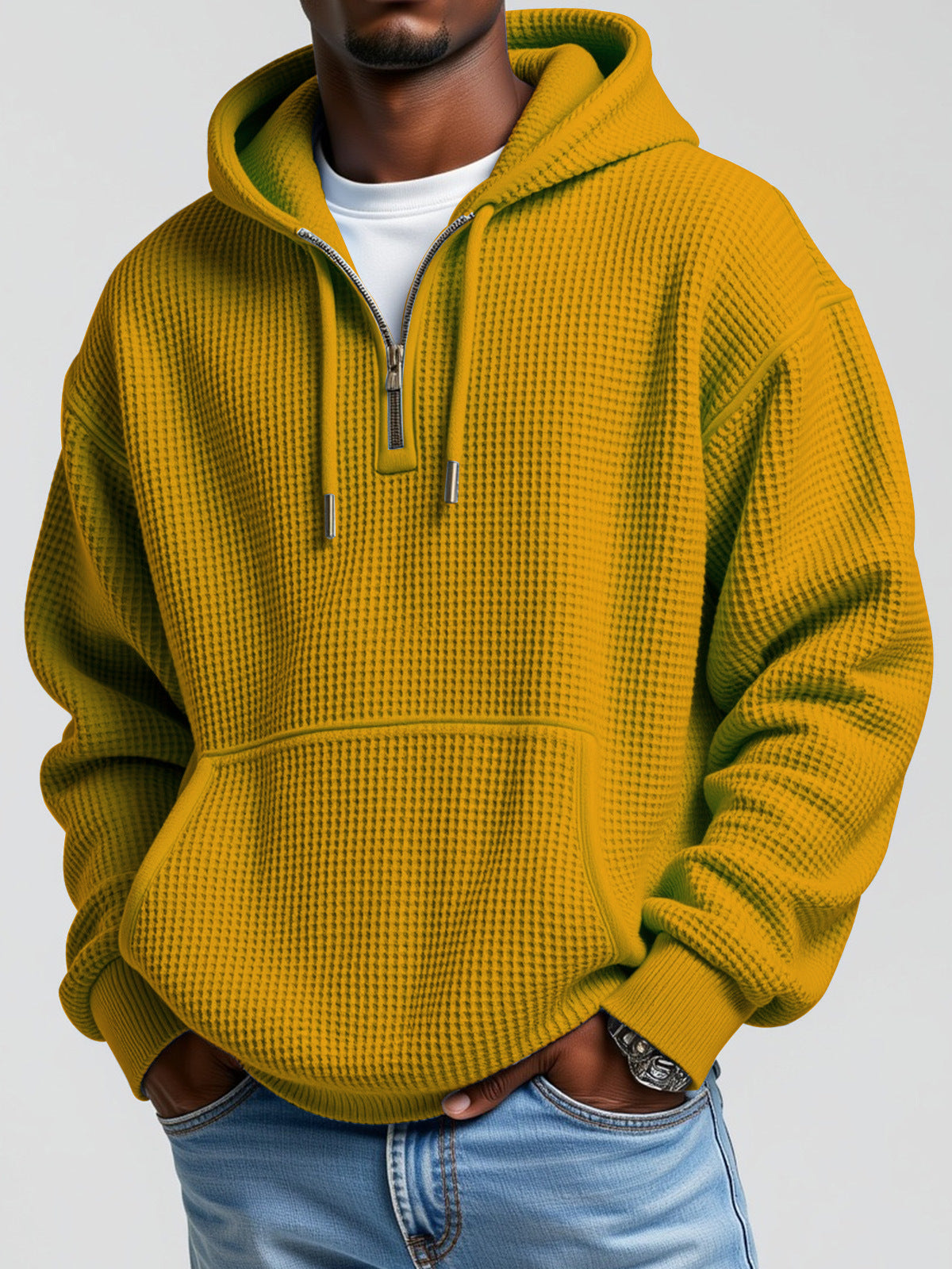 Solid color printed hoodie