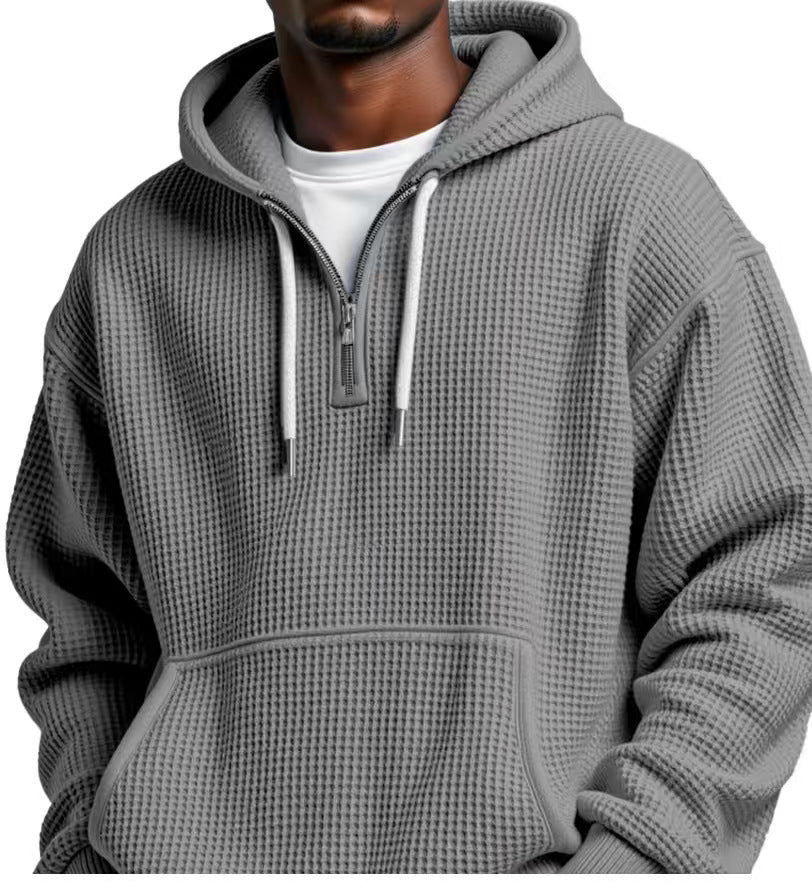 Solid color printed hoodie