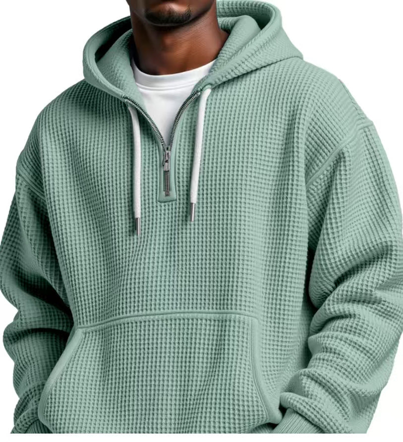 Solid color printed hoodie