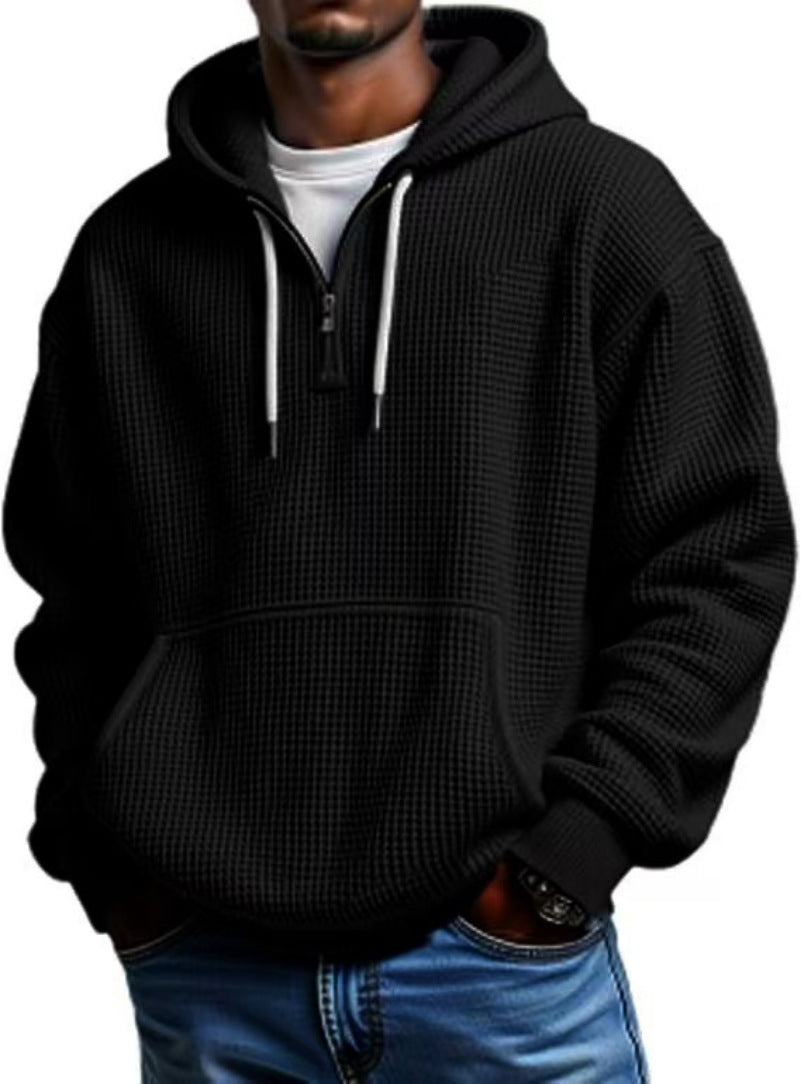 Solid color printed hoodie