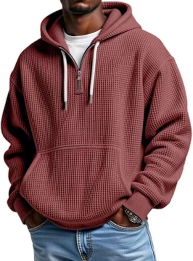 Solid color printed hoodie